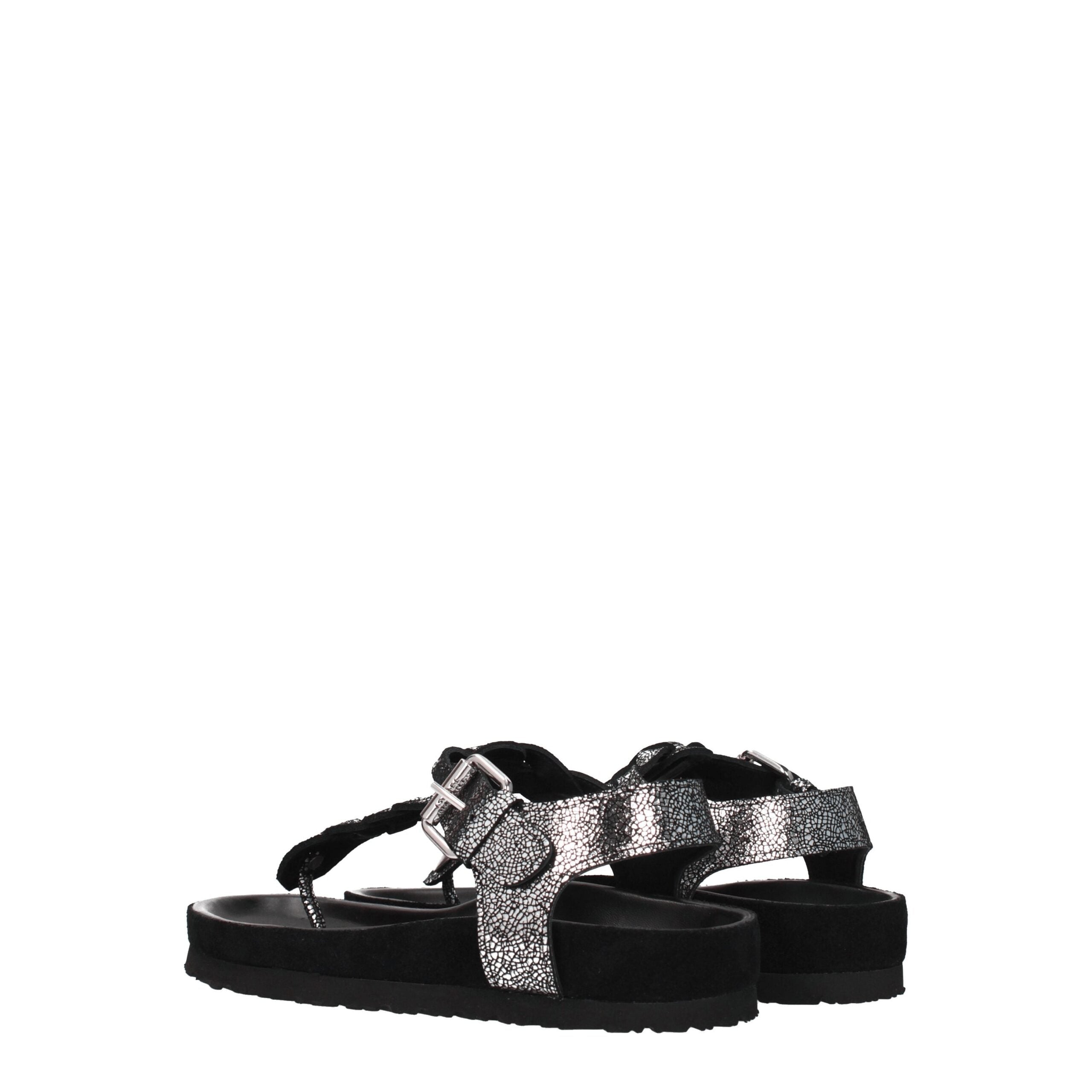 Isabel Marant Black Leather Flip-Flop Sandals Isabel Marant