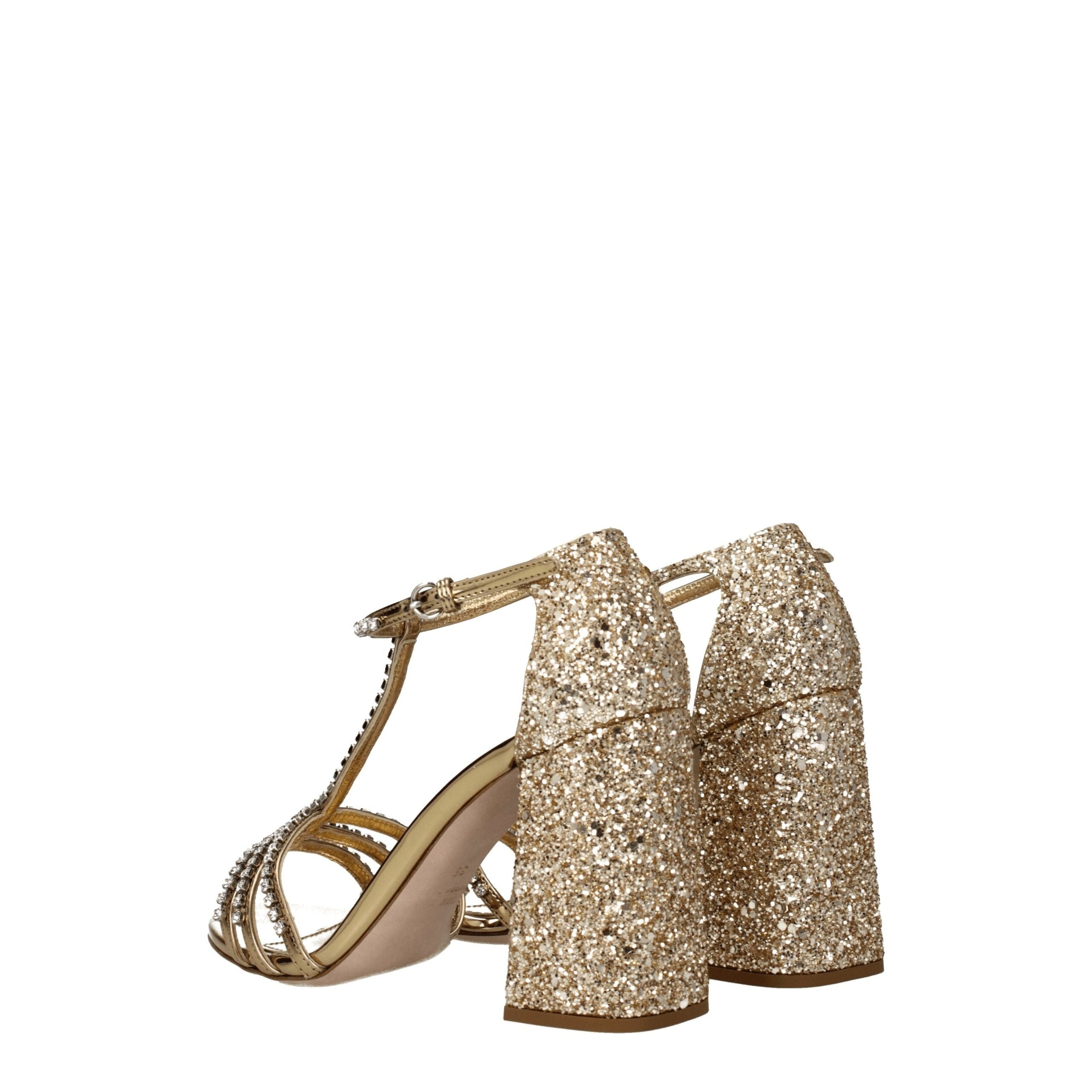 Miu Miu Gold Plastic Platform Sandals Miu Miu