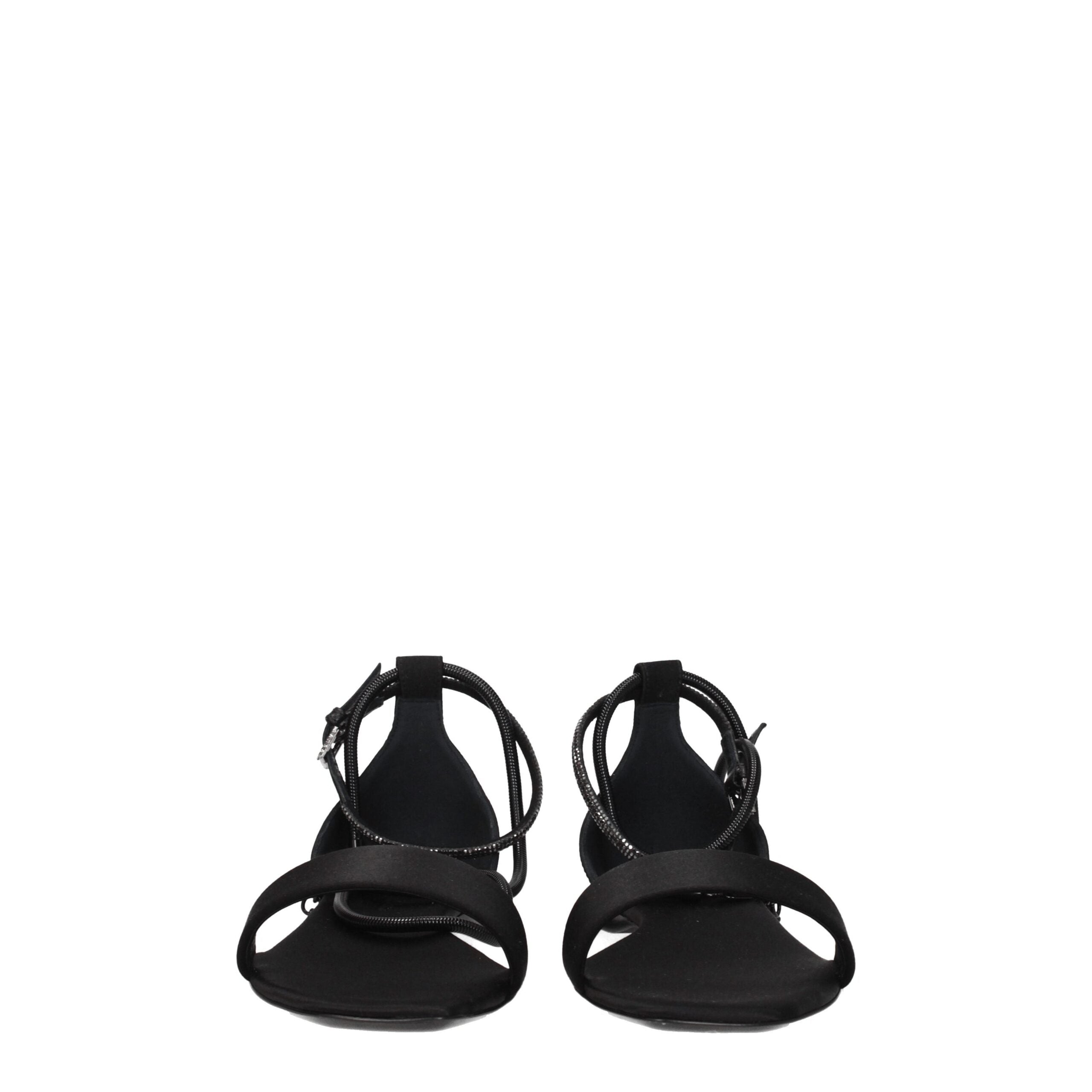 Max Mara Black Satin Flat Sandals Max Mara