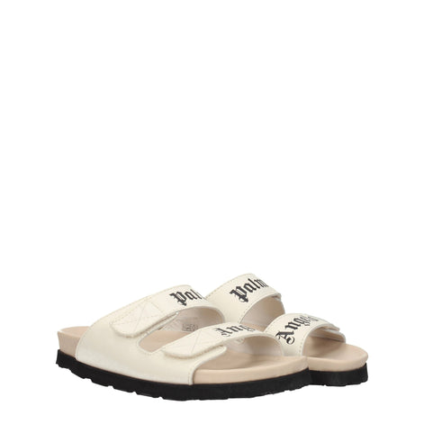 Palm Angels Beige Leather Flat Sandals Palm Angels