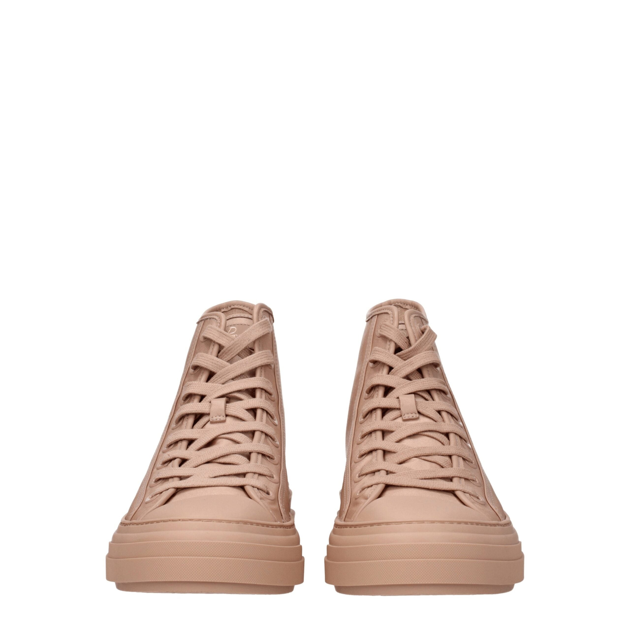 Valentino Garavani Pink Fabric High Top Sneakers Valentino Garavani