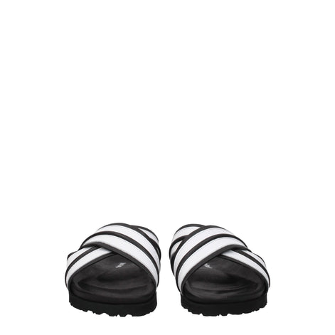 Palm Angels White Leather Slippers Palm Angels