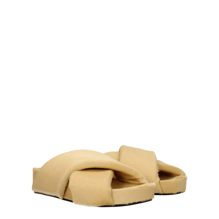 Jil Sander Beige Horsehair Slippers Jil Sander
