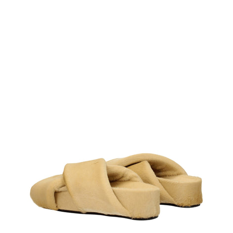 Jil Sander Beige Horsehair Slippers Jil Sander