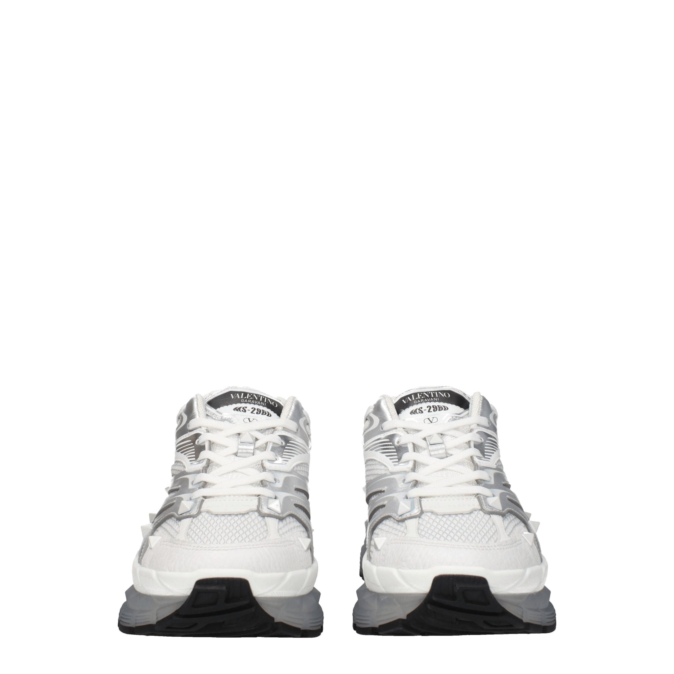 Valentino Garavani White Fabric Athletic Sneakers