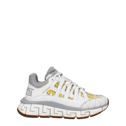 Versace White Fabric Athletic Sneakers Versace