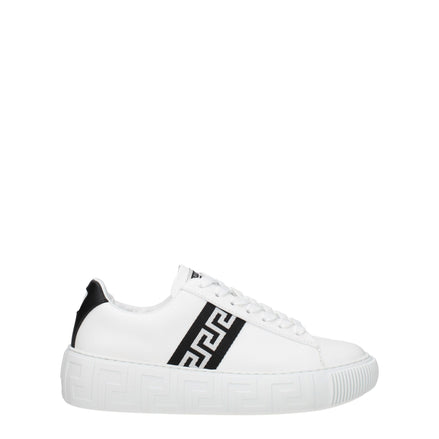 Versace White Leather Low Top Sneakers Versace