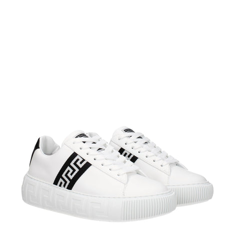 Versace White Leather Low Top Sneakers