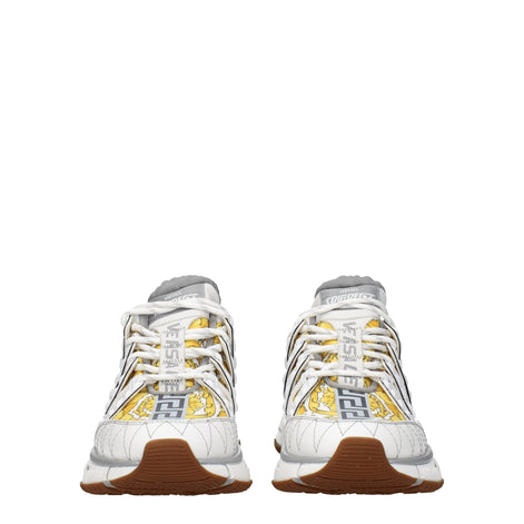 Versace White Fabric Athletic Sneakers Versace