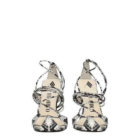 The Attico White Leather Stiletto Heel Sandals The Attico