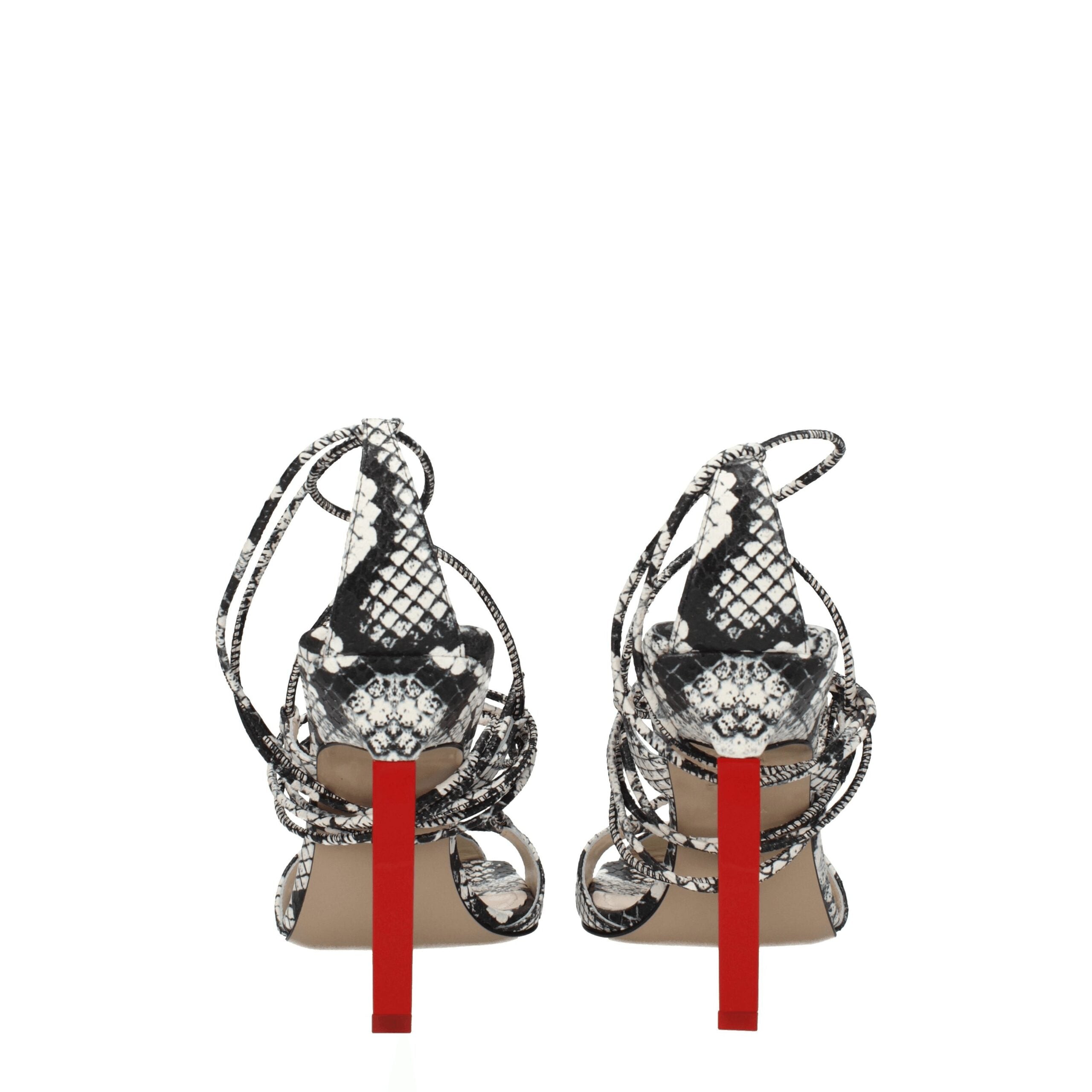 The Attico White Leather Stiletto Heel Sandals The Attico