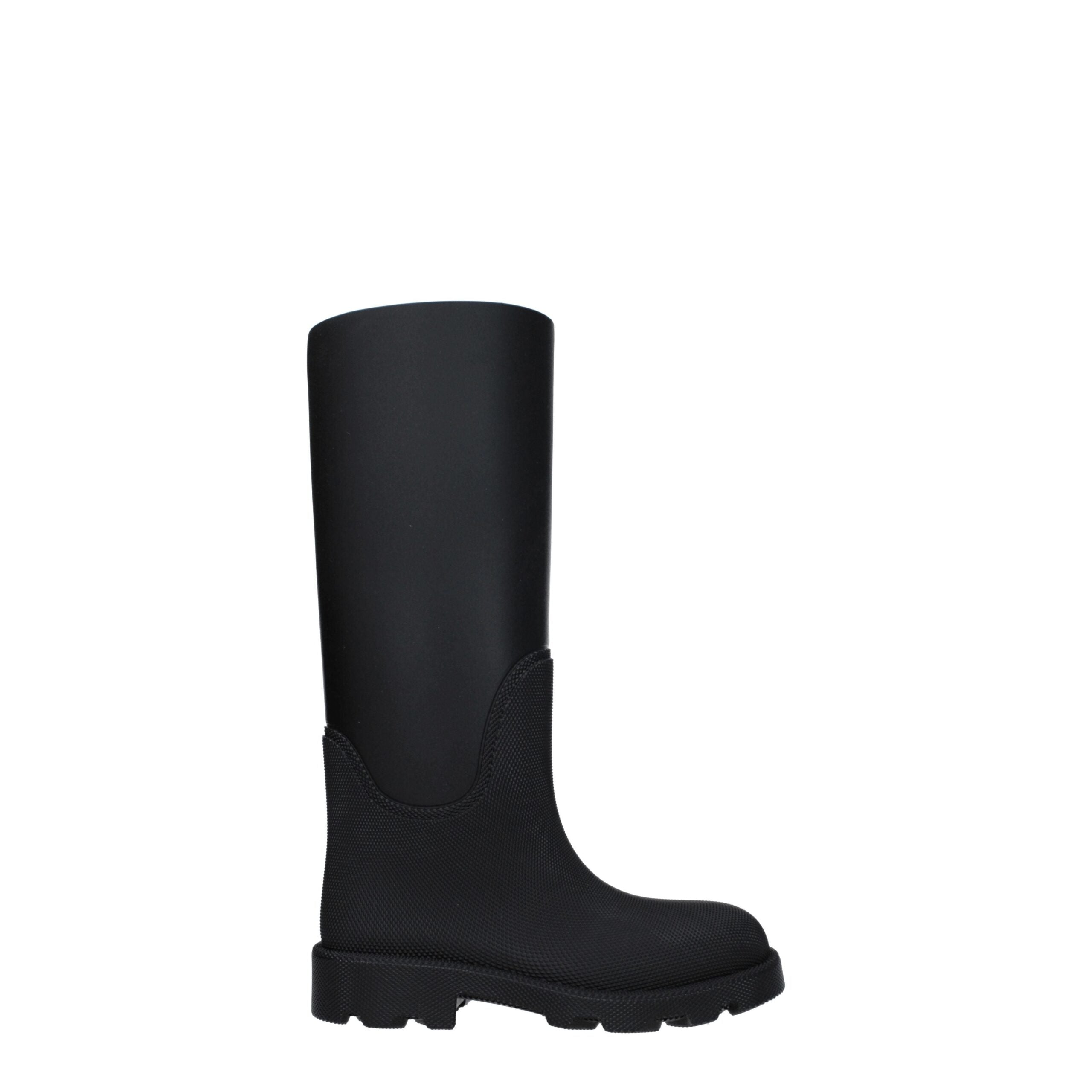 Burberry Black Cotton Rain Boots Burberry