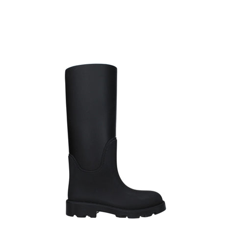 Burberry Black Cotton Rain Boots Burberry