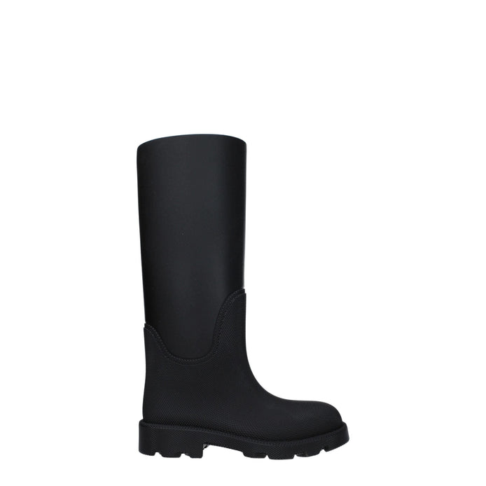Burberry Black Cotton Rain Boots Burberry