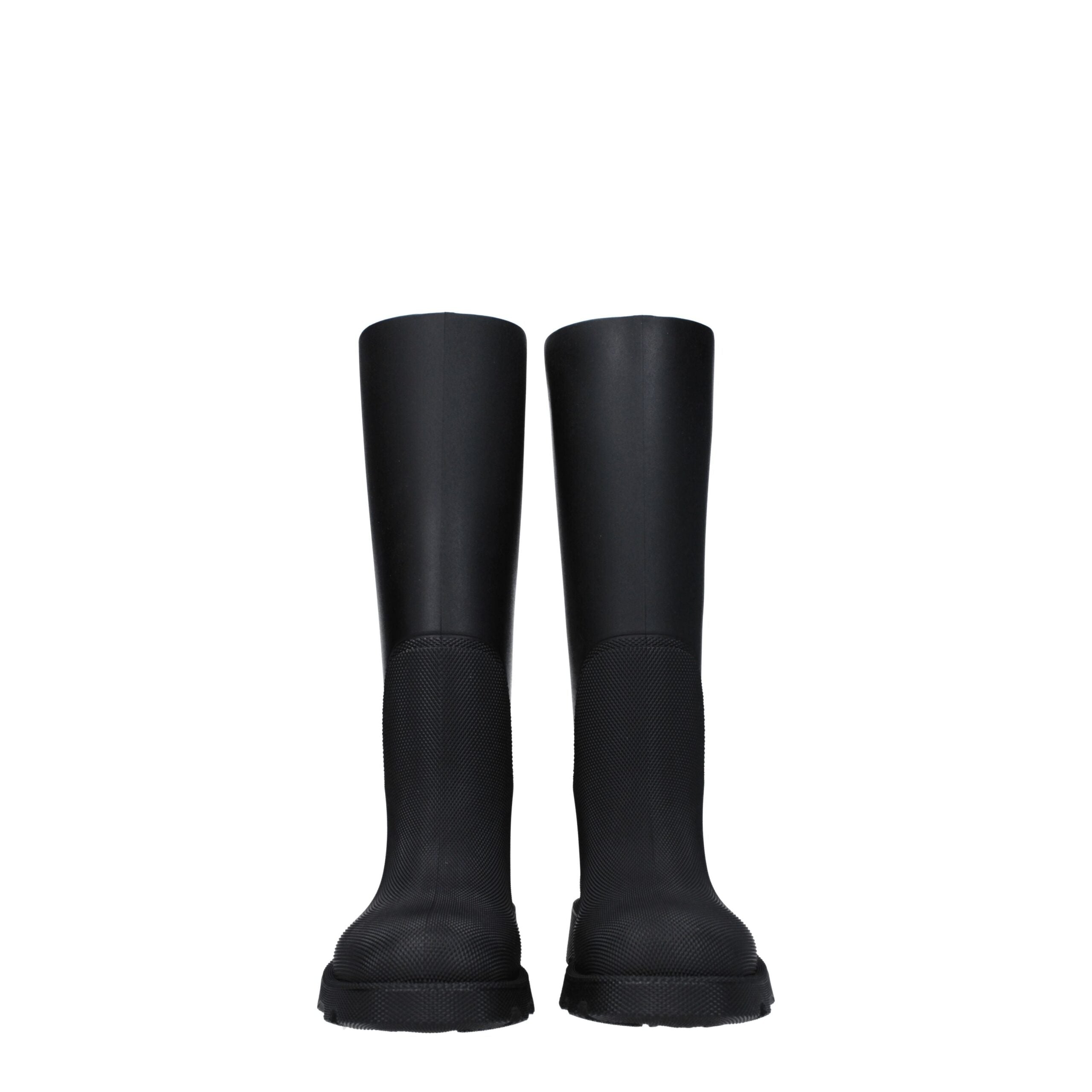Burberry Black Cotton Rain Boots Burberry