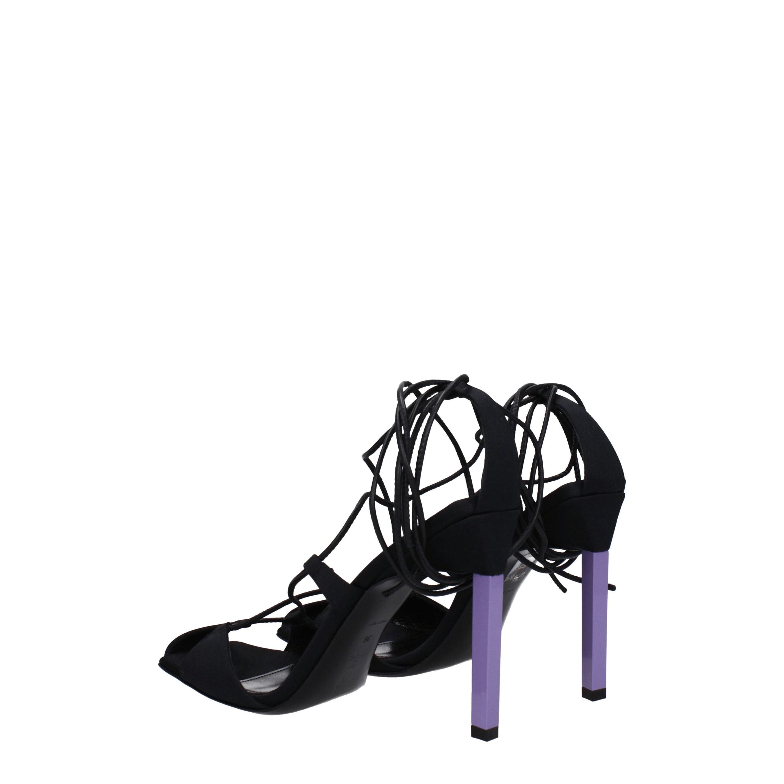 The Attico Black Fabric Stiletto Heel Sandals The Attico