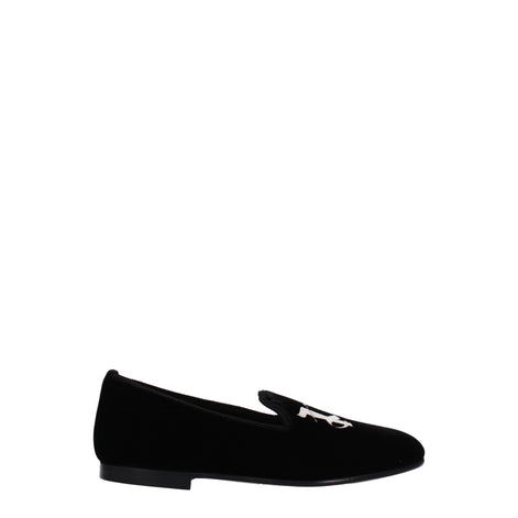 Palm Angels Black Velvet Slip-On Loafers Palm Angels