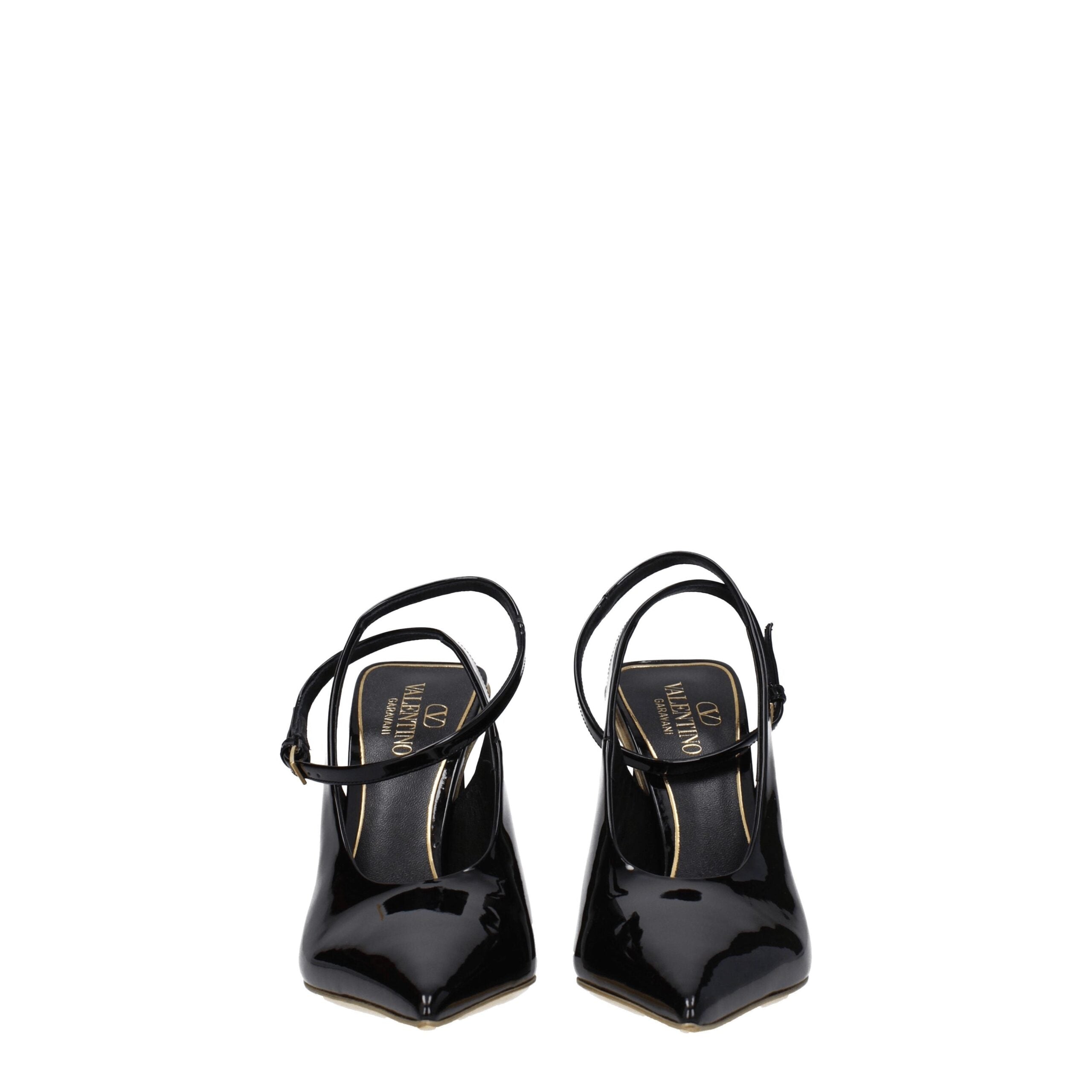 Valentino Garavani Black Leather Sandals Valentino Garavani