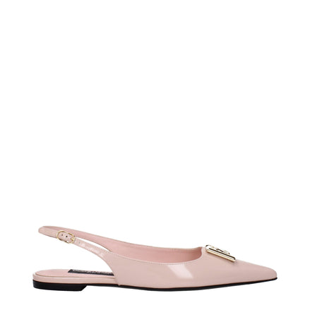 Dolce & Gabbana Pink Leather Ballet Flats Dolce & Gabbana