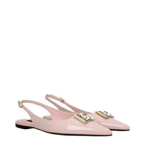Dolce & Gabbana Pink Leather Ballet Flats Dolce & Gabbana