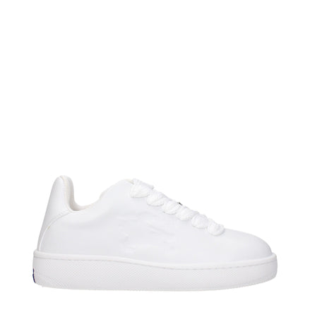 Burberry White Leather Low Top Sneakers Burberry