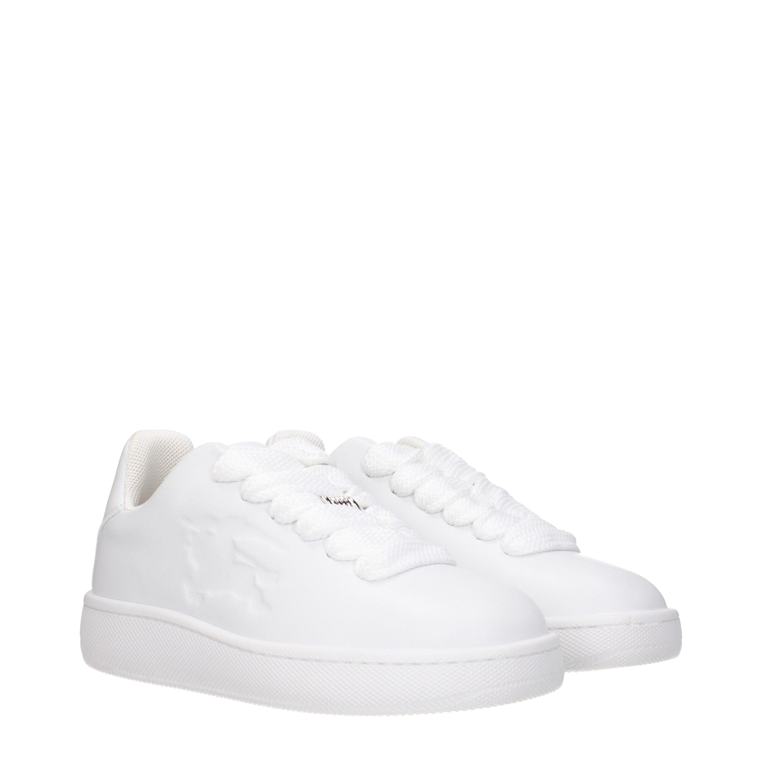 Burberry White Leather Low Top Sneakers Burberry