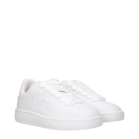 Burberry White Leather Low Top Sneakers Burberry