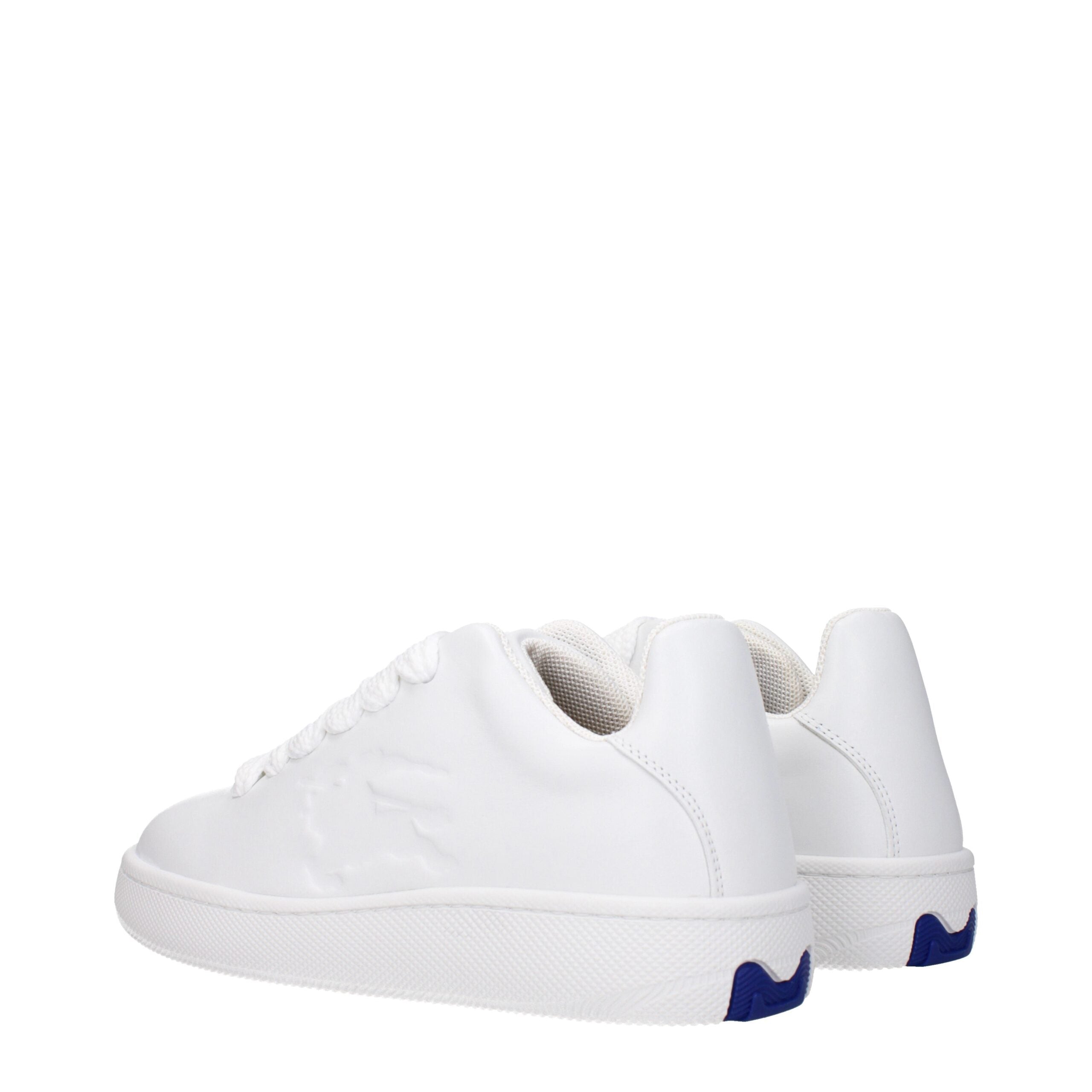 Burberry White Leather Low Top Sneakers Burberry