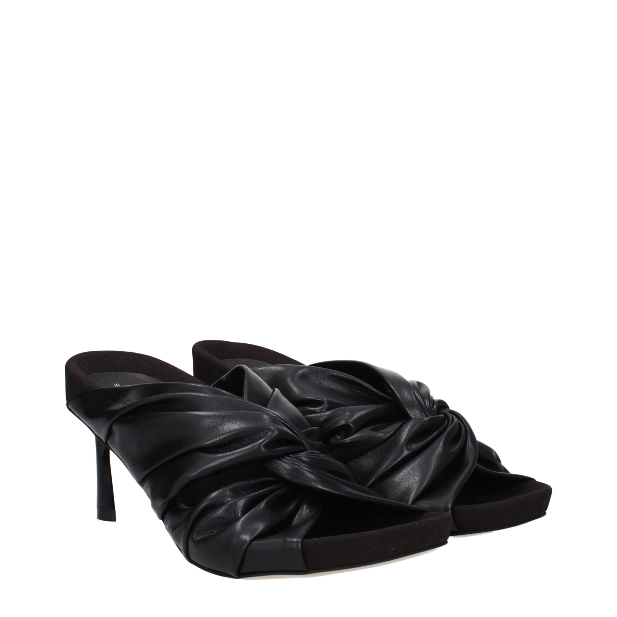 Stella McCartney Black Leather Stiletto Heel Sandals Stella McCartney
