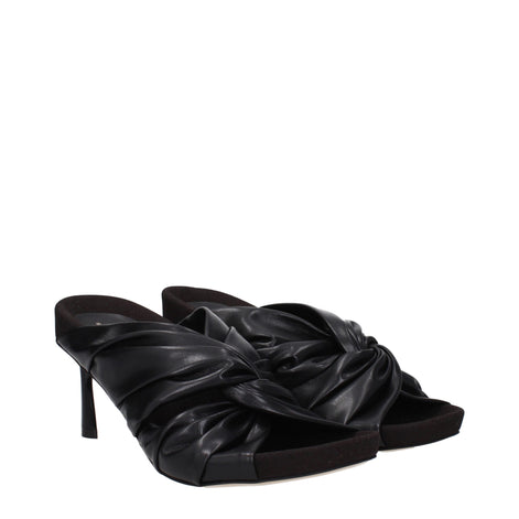 Stella McCartney Black Leather Stiletto Heel Sandals Stella McCartney