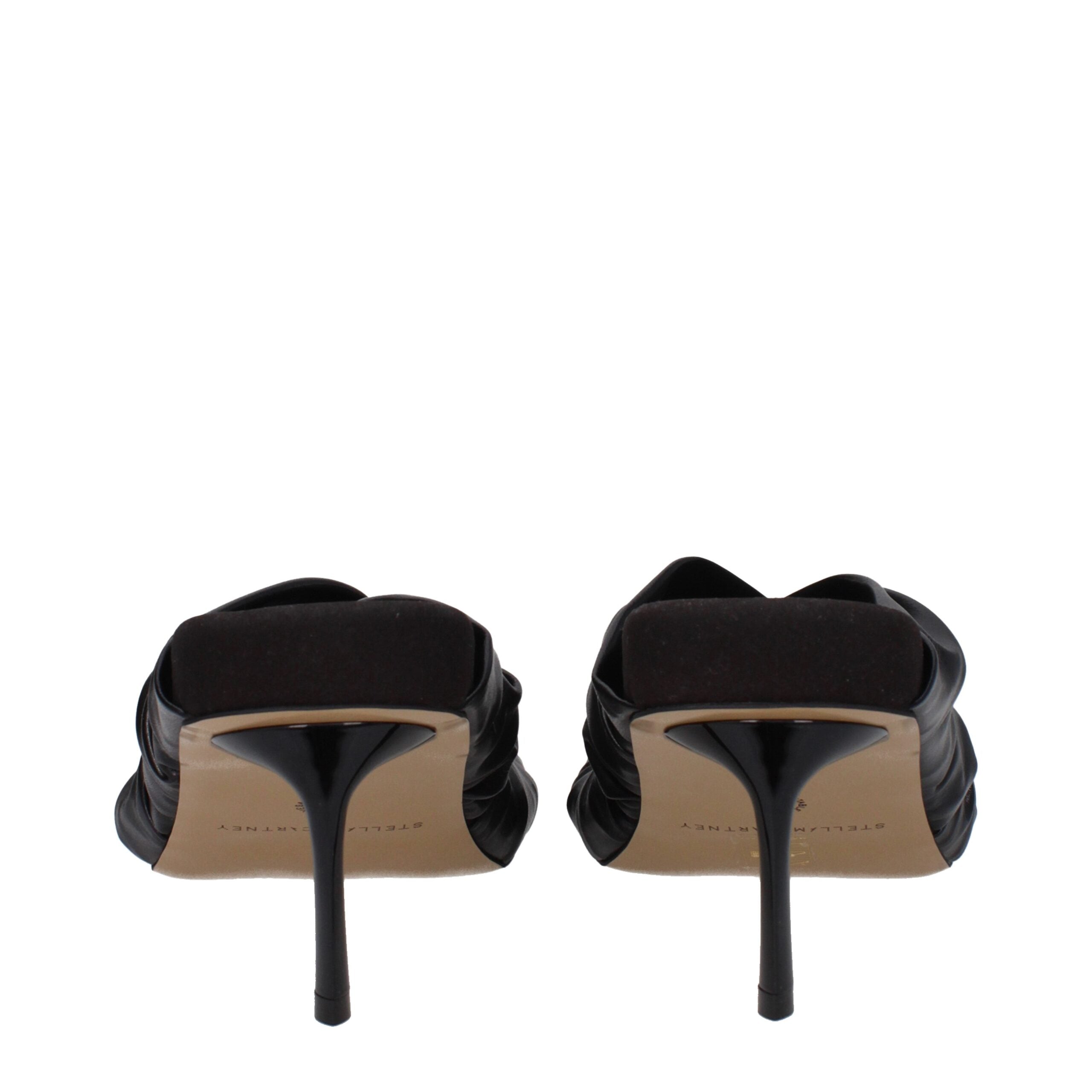 Stella McCartney Black Leather Stiletto Heel Sandals Stella McCartney
