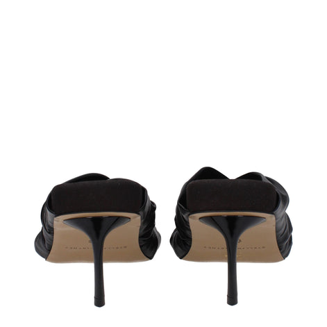 Stella McCartney Black Leather Stiletto Heel Sandals Stella McCartney