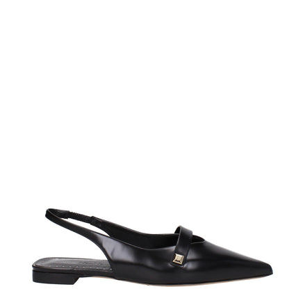 Max Mara Black Leather Ballet Flats Max Mara