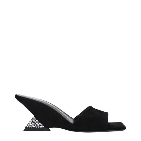 The Attico Black Leather Platform Sandals The Attico