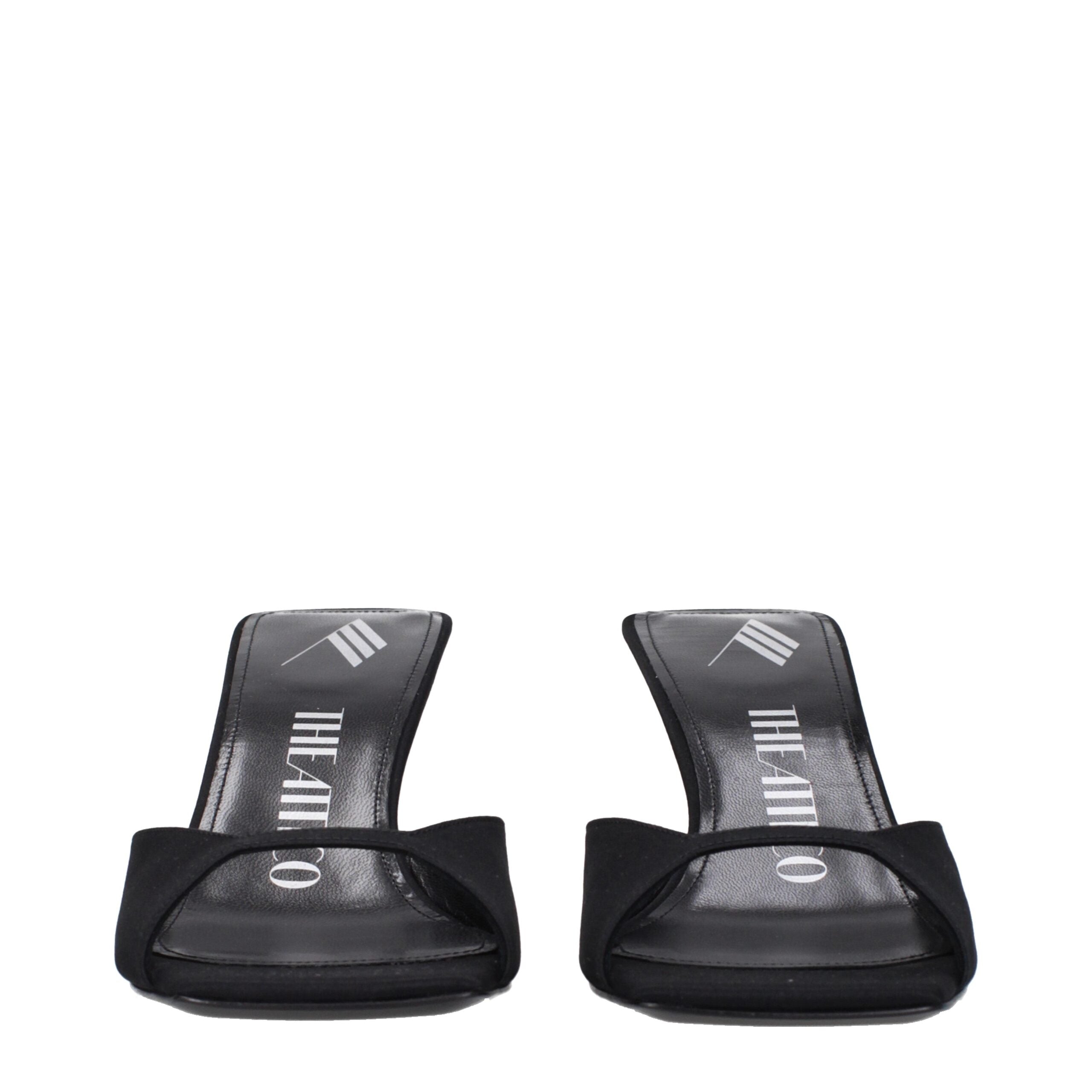 The Attico Black Satin Stiletto Heel Sandals The Attico