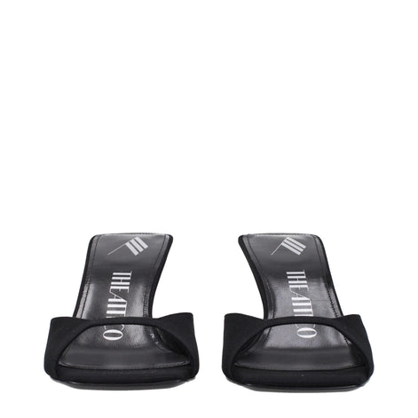 The Attico Black Satin Stiletto Heel Sandals The Attico