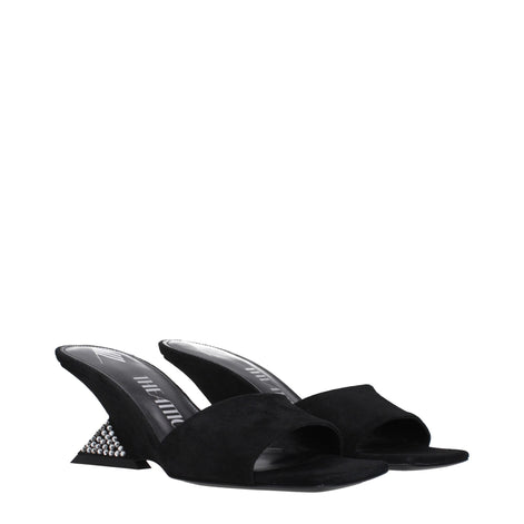 The Attico Black Leather Platform Sandals The Attico