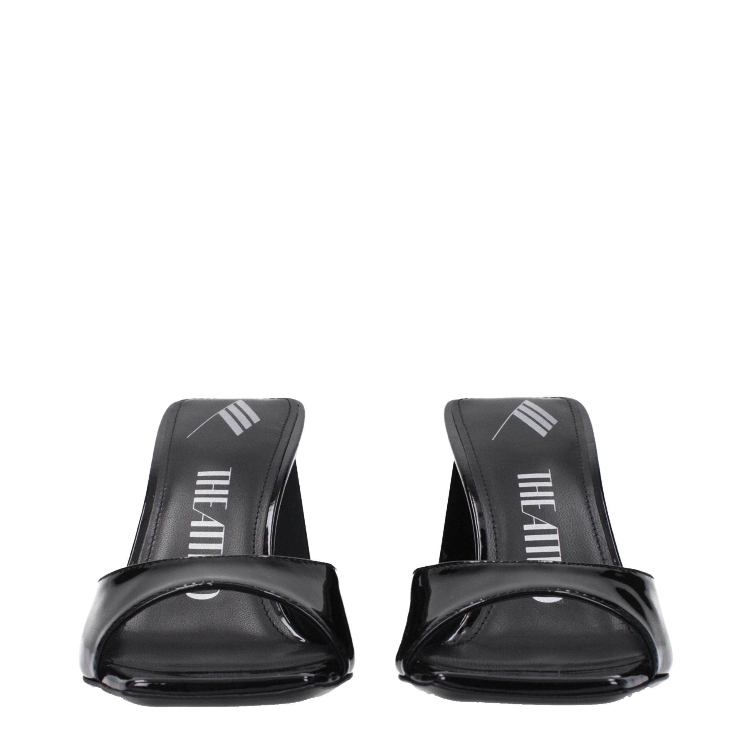 The Attico Black Leather Stiletto Heel Sandals The Attico