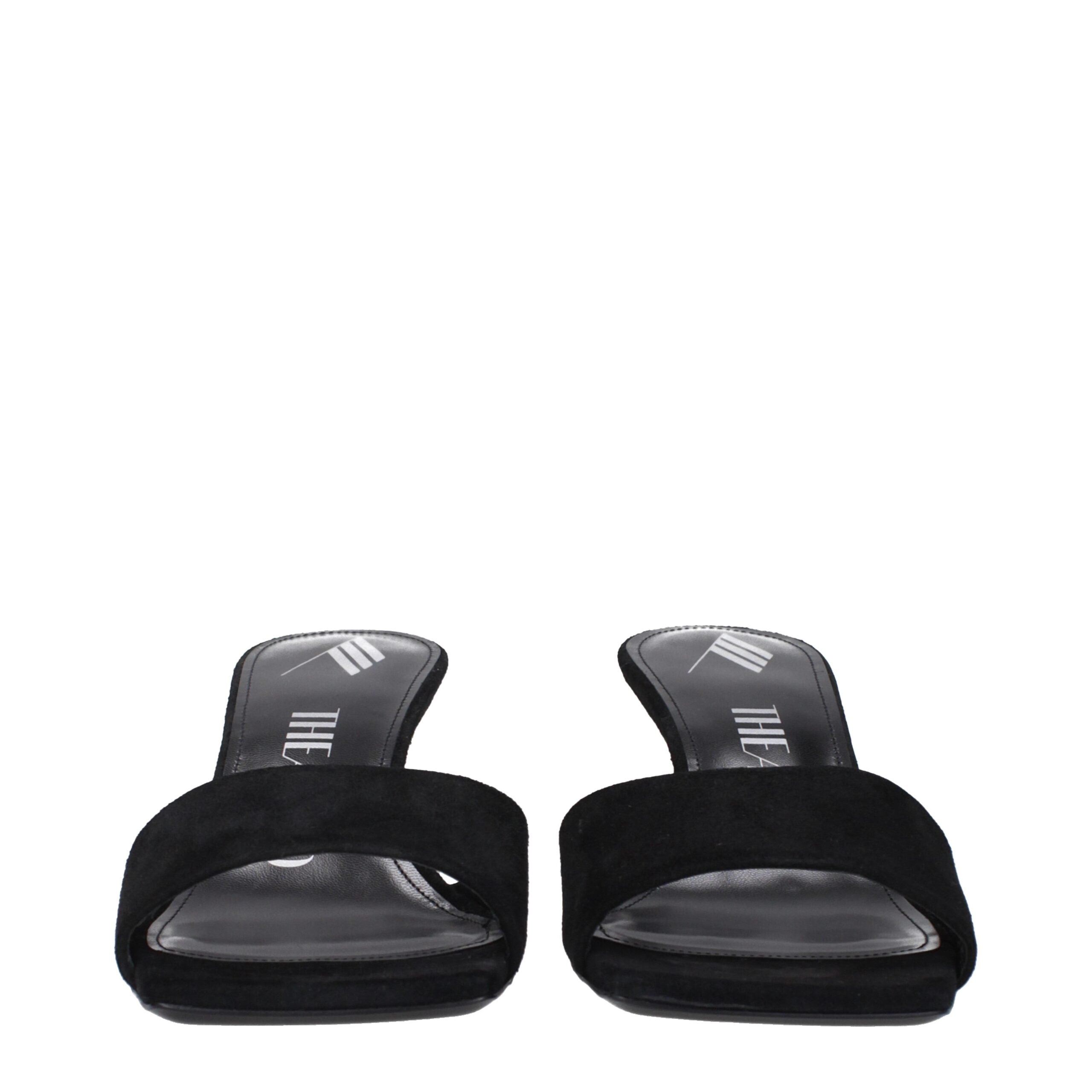 The Attico Black Leather Platform Sandals The Attico