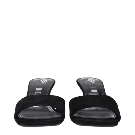 The Attico Black Leather Platform Sandals The Attico