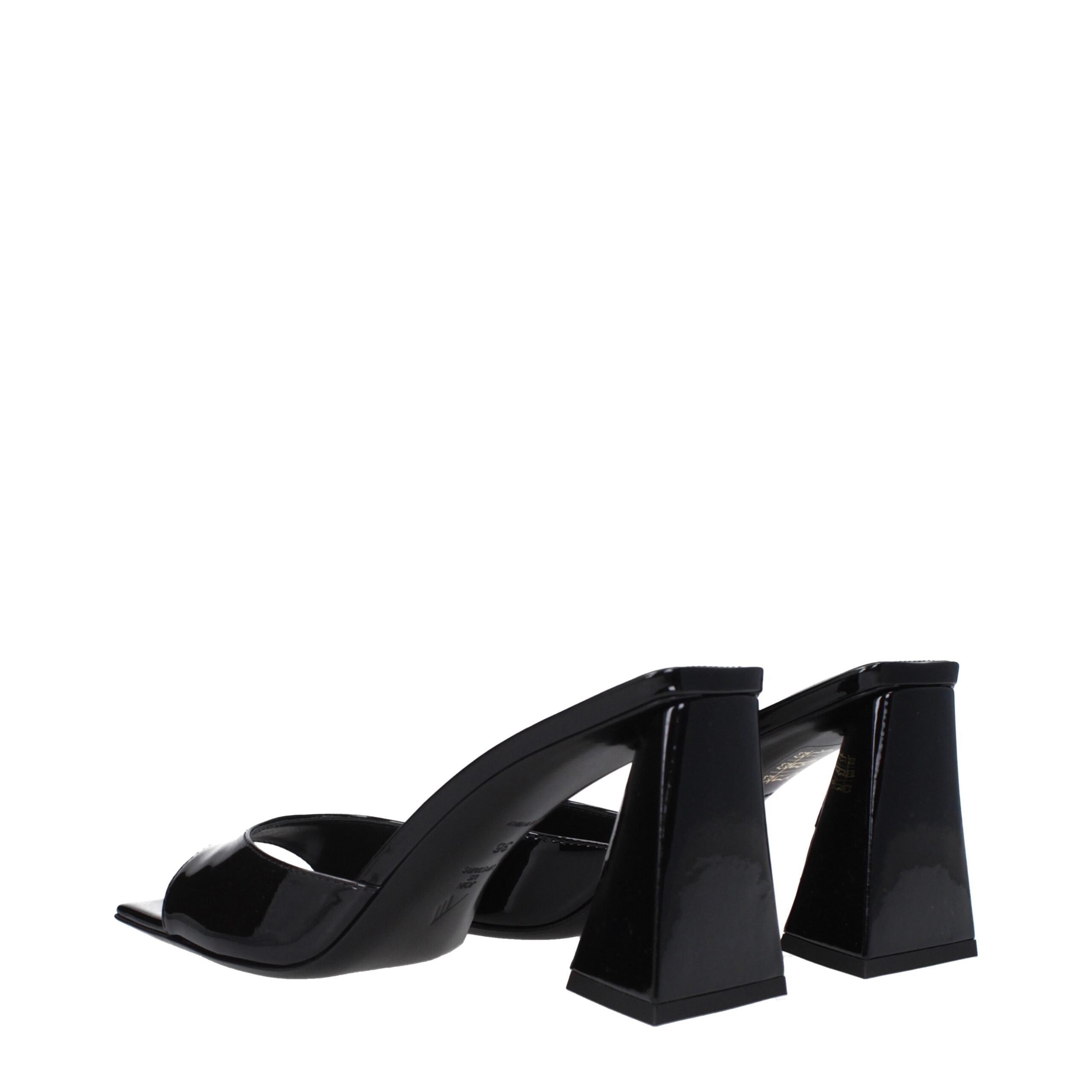 The Attico Black Leather Stiletto Heel Sandals The Attico
