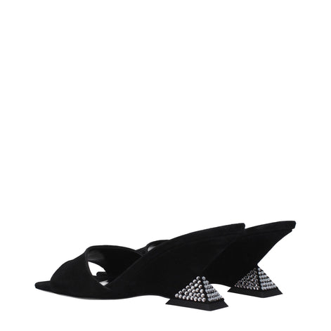 The Attico Black Leather Platform Sandals The Attico