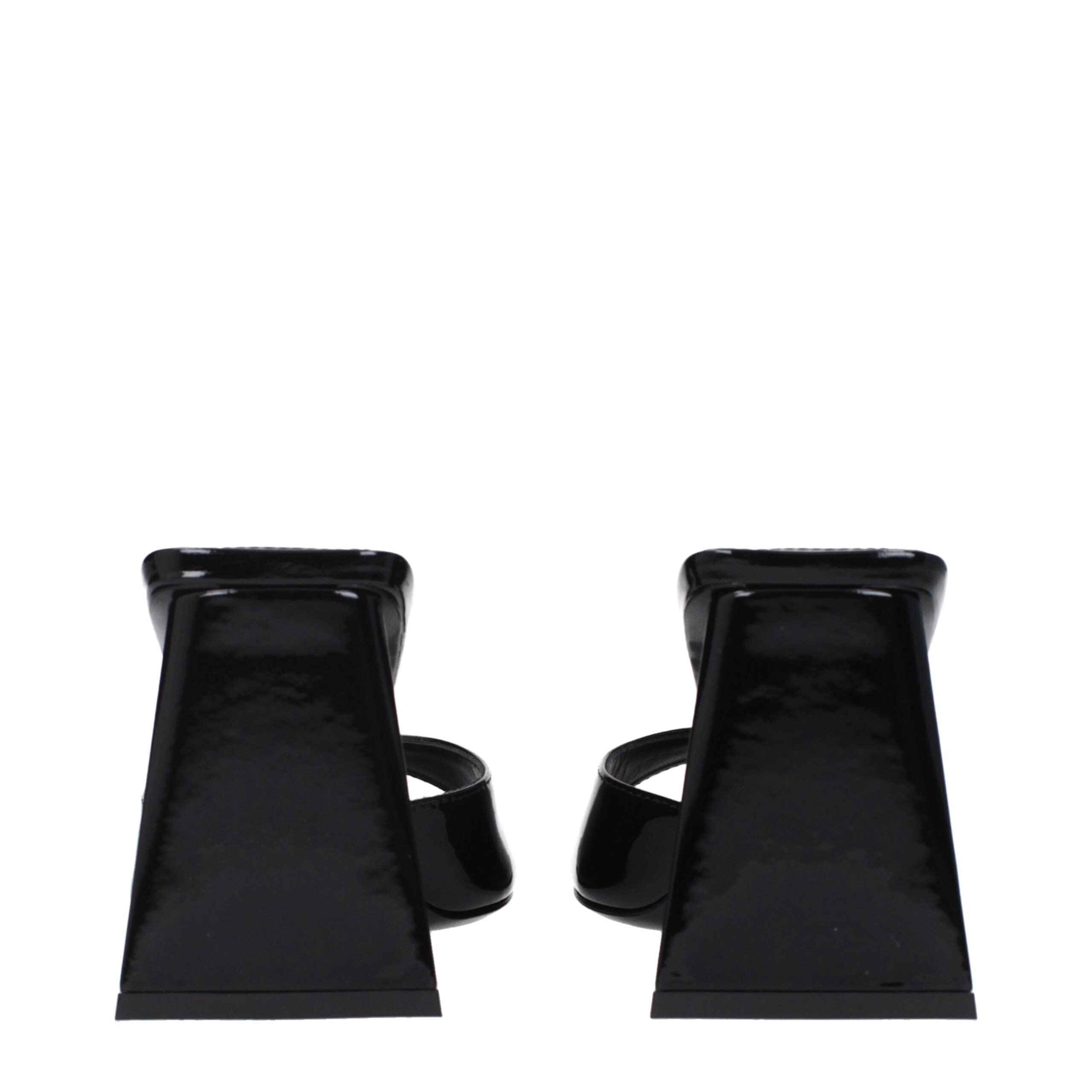 The Attico Black Leather Stiletto Heel Sandals The Attico