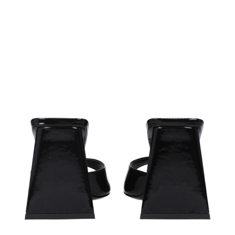 The Attico Black Leather Stiletto Heel Sandals The Attico