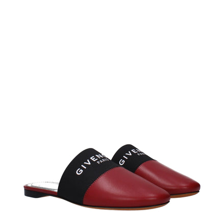 Givenchy Red Leather Slippers Givenchy