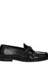 Versace Black Leather Slip-On Loafers Versace