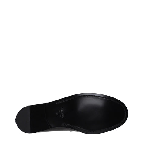 Versace Black Leather Slip-On Loafers Versace