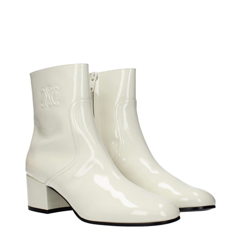 Celine Beige Leather Ankle Boots Celine