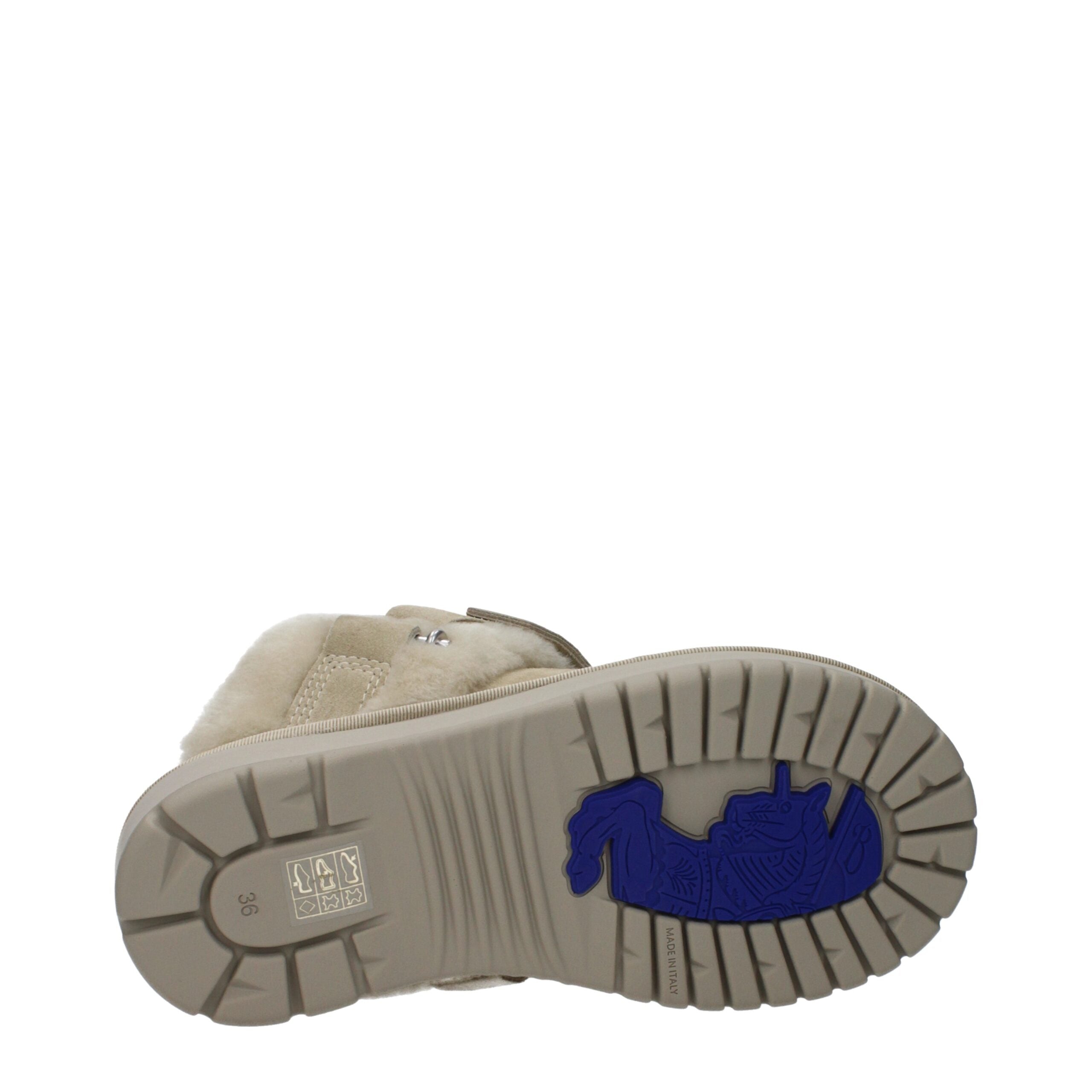 Burberry Green Leather Slippers Burberry