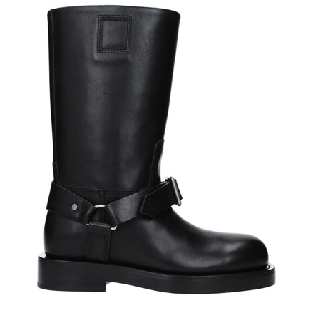 Burberry Black Leather Boots Burberry